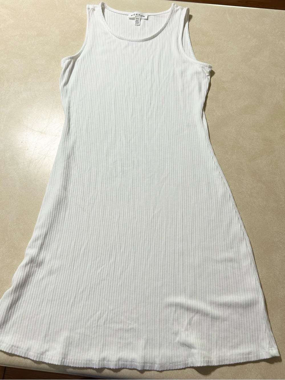 Rio and Rian Ribbed Tank Dress - White size M